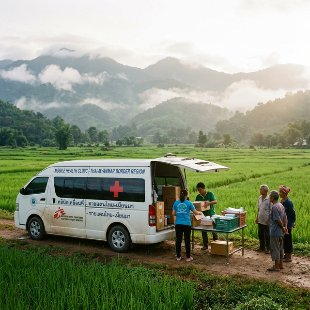 Mobile clinic serving Shan communities